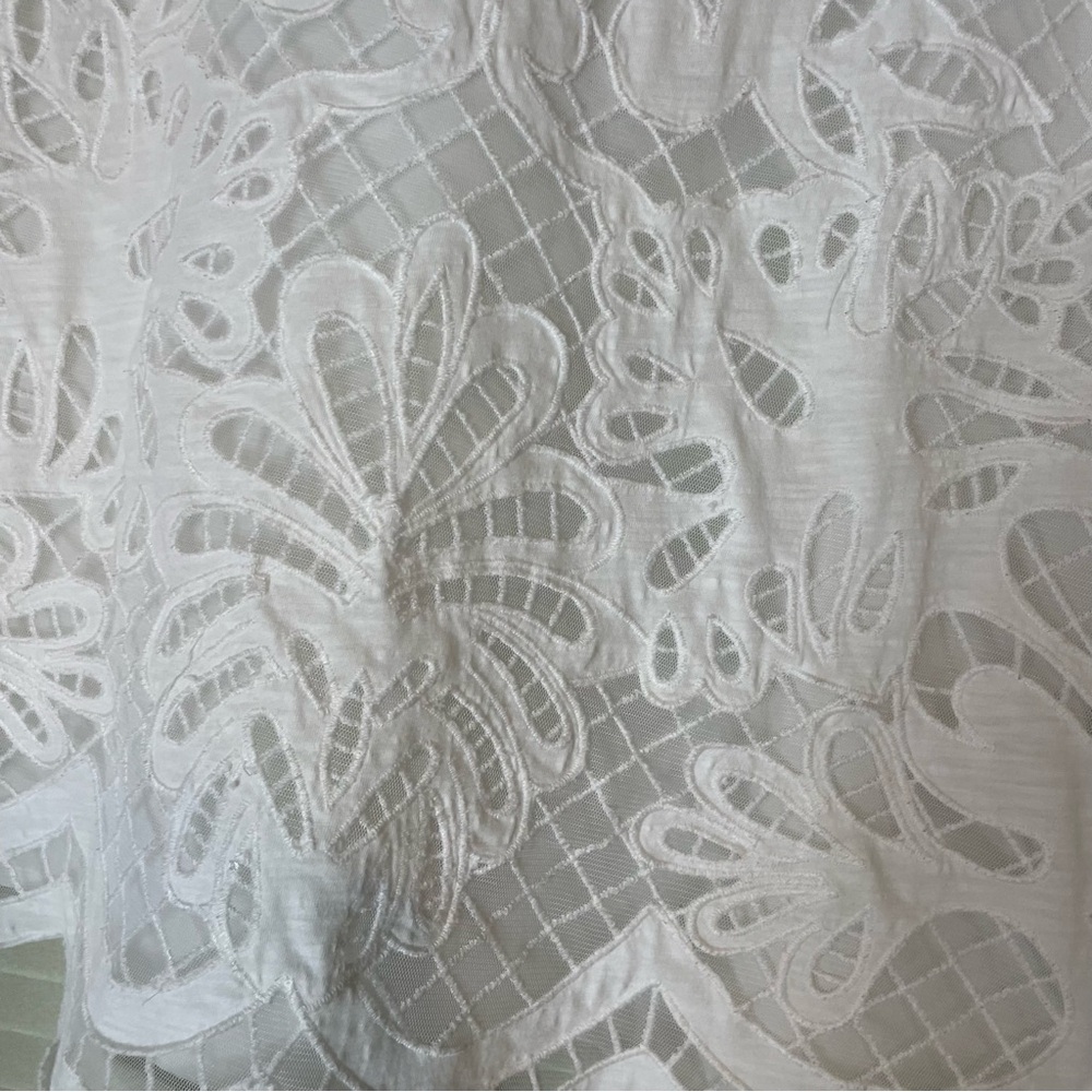 Soft Surroundings White Battenberg Lace Sleeveless Tank Top - Picture 7 of 11
